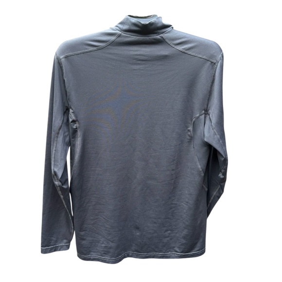 Nike Mens Large Gray Solid Mock Neck Dri Fit Pro Combat Fitted Gym Shirt Swoosh - Picture 4 of 9